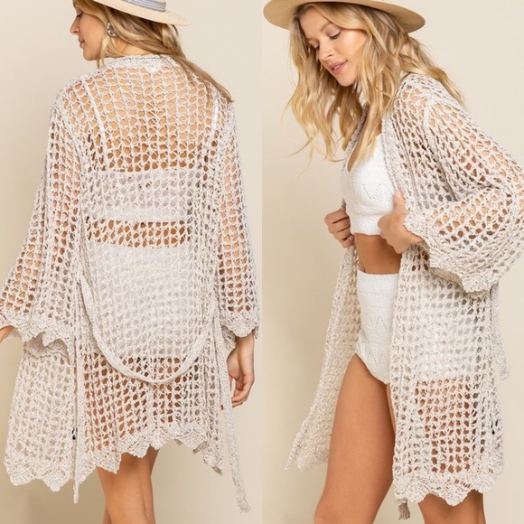 ✨FABULOUS! POL OPEN WEAVE CARDIGAN SWEATER - Picture 3 of 5